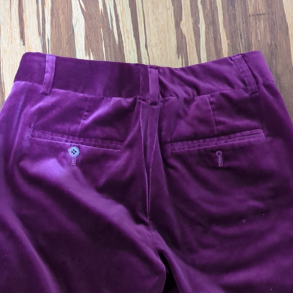 Theory Deep Purple Grape Velvet Wide Trousers - Picture 6 of 8